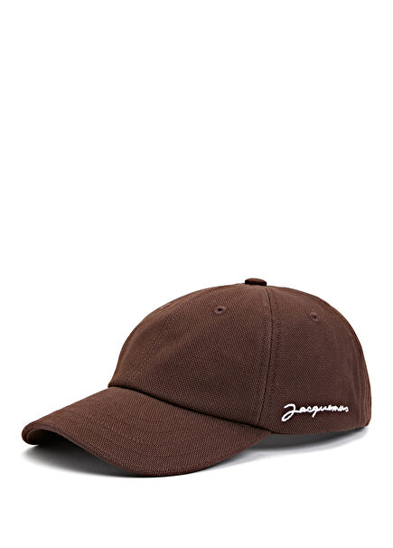 Brown Logo Embroidered Men's Hat