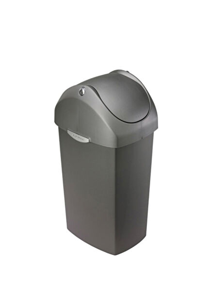 Rectangular Swinging Lid Grey Trash Bin 40 lt