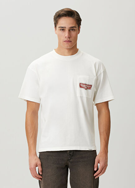 White Logo Printed T-Shirt