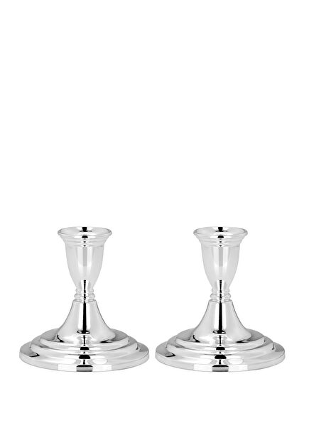 Silver 2-Piece Candlestick Set