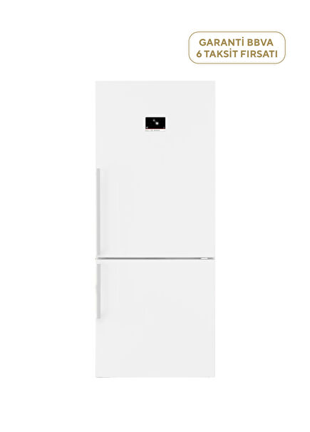 KGP76AWC0N Serie 8 Glossy White NoFrost Refrigerator with Bottom Freezer 526 Lt