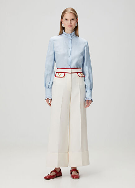 Gold V Cream Wool Pants