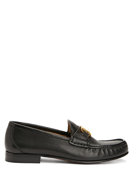 Black Womens Leather Loafer