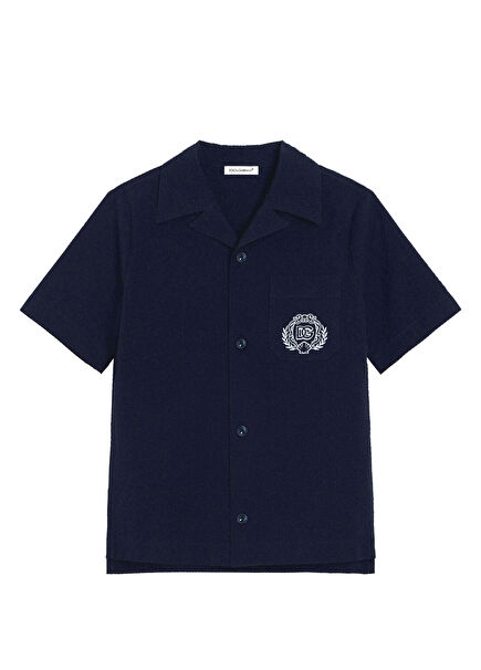 Navy Blue Short Sleeve Shirt