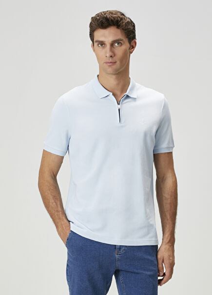 Açık Mavi Polo Yaka T-shirt