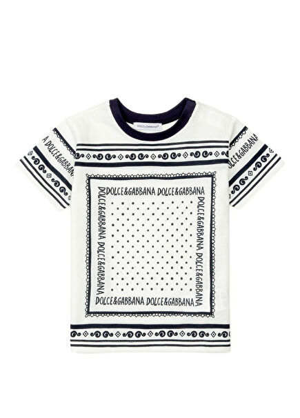 Beyaz Siyah Erkek Bebek T-shirt