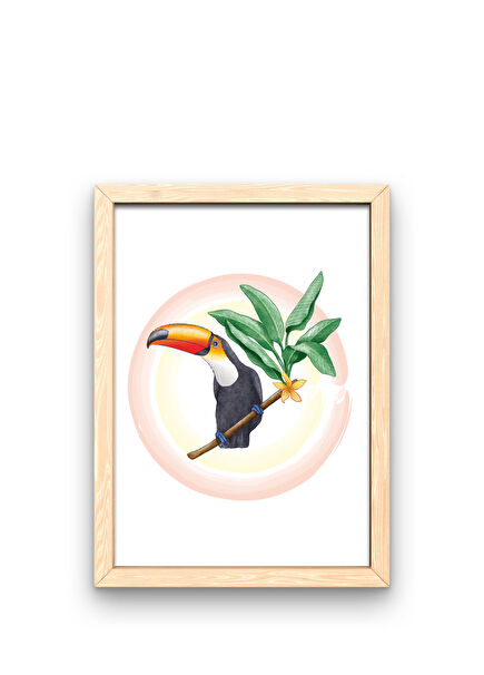 Tukan Ahşap Rengi Çerçeveli Tablo 30x40 cm