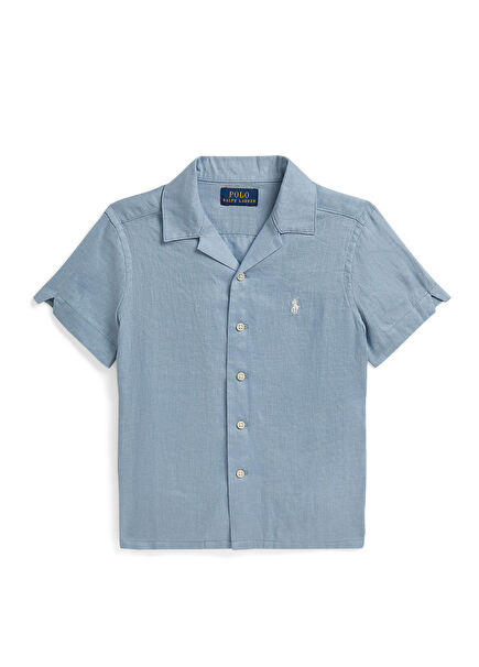 Blue Boys Linen Shirt