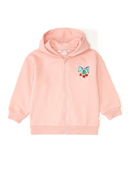 Powder Hooded Girl's Organic Cotton Sweatshirt