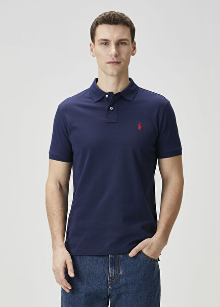 Navy Blue Polo Neck T-Shirt