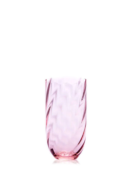 Pembe Cam Uzun Su Meşrubat Bardağı 