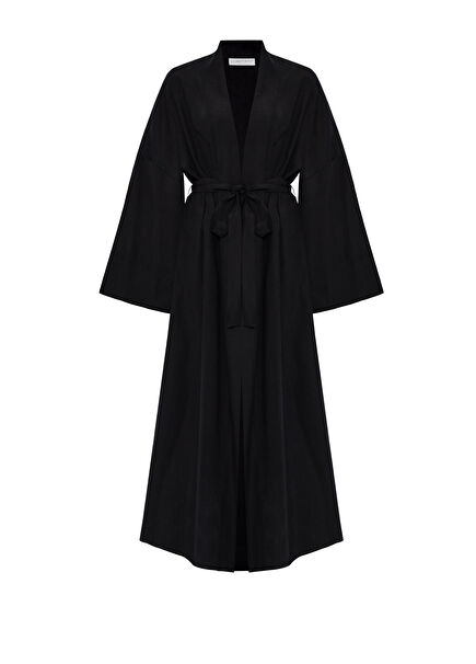 The Monk Siyah Kadın Uzun Kimono