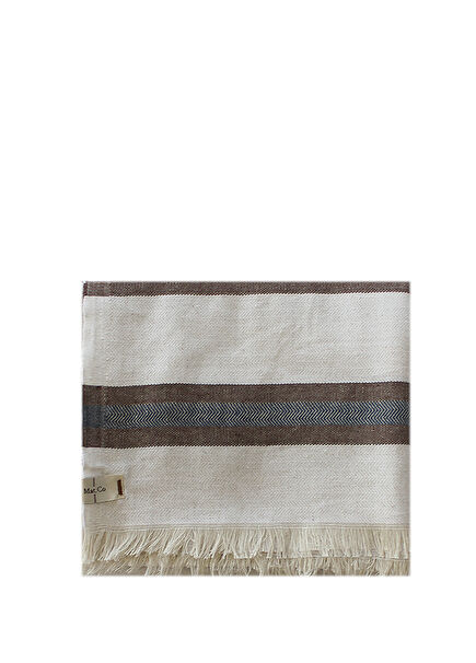 Azul Keten Pamuk Çizgili Peştemal