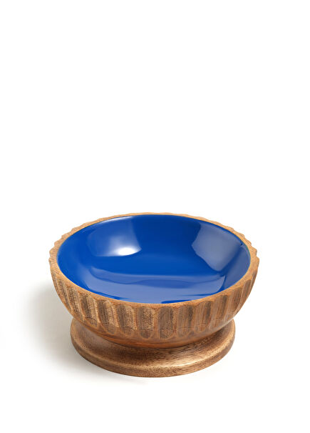 Lakri Navy Blue Mango Wood Bowl 13 cm