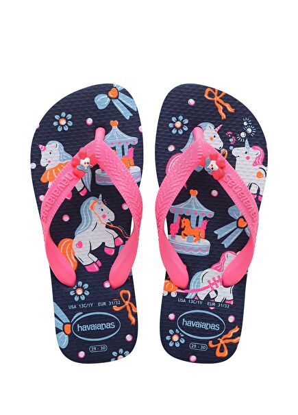 Fantasy Navy Blue Kids Beach Slippers