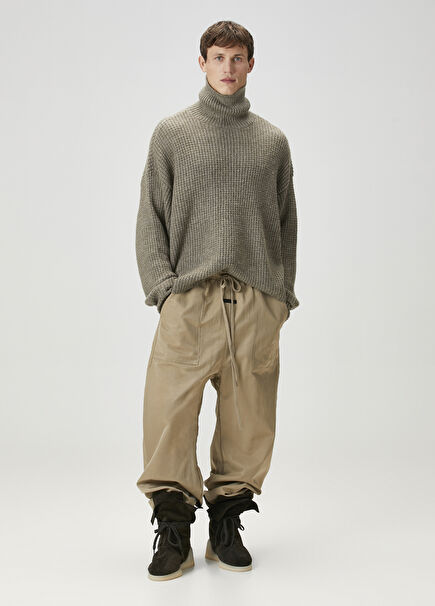 Gri Balıkçı Yaka Sweatshirt