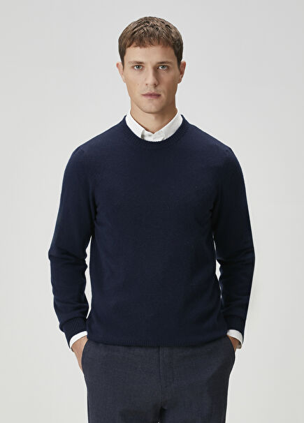Navy Blue Cashmere Sweater