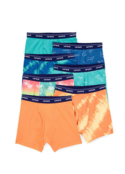 Patterned Boys' 7-Piece Boxer Set