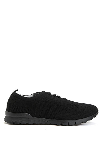Black Logo Detailed Men's Cashmere Sneakers
