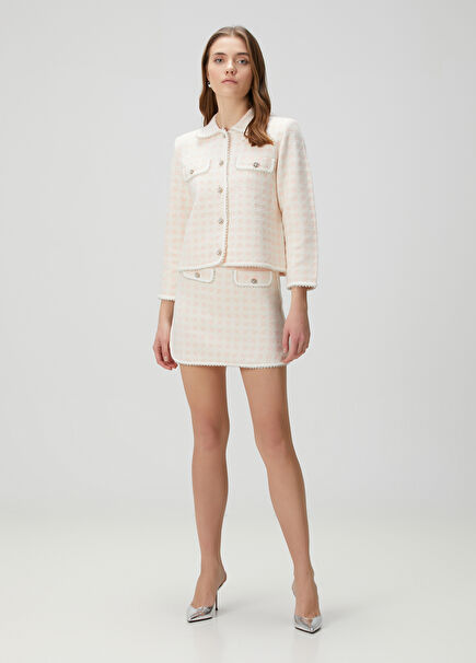 Jartingal Pink Embellished Mini Skirt
