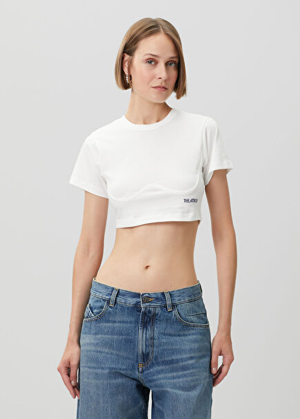 Beyaz Crop T-shirt