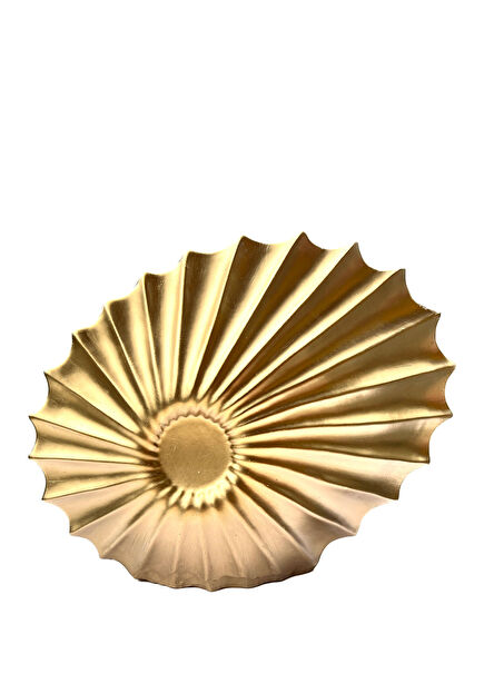 Golden Color Decorative Oyster Vase 24x31 cm