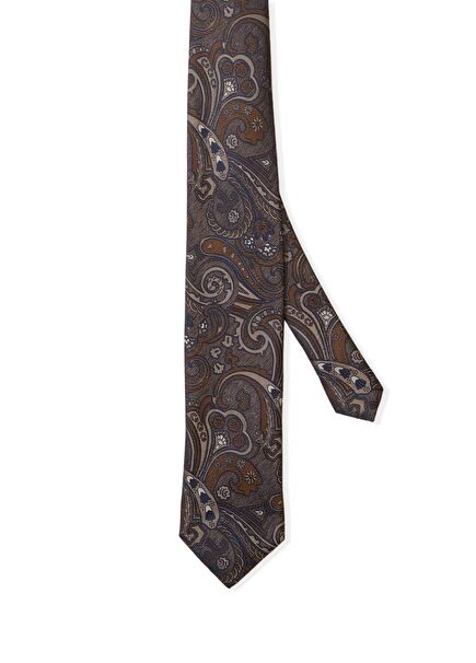 Brown paisley tie