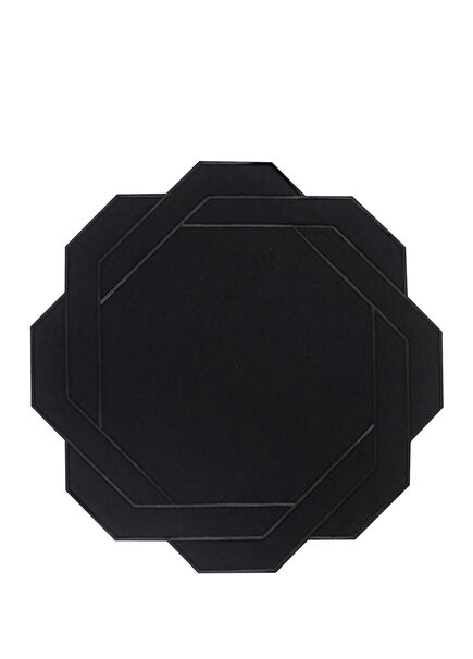Kate Geometric Black 2-piece American Placemat