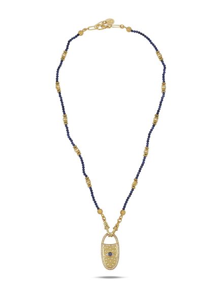 Midnight Lapis Evil Eye Women's Gold Plated Neckla