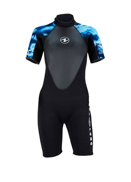 Hydroflex 3 mm Mavi Kadın Shorty Dalış Elbisesi