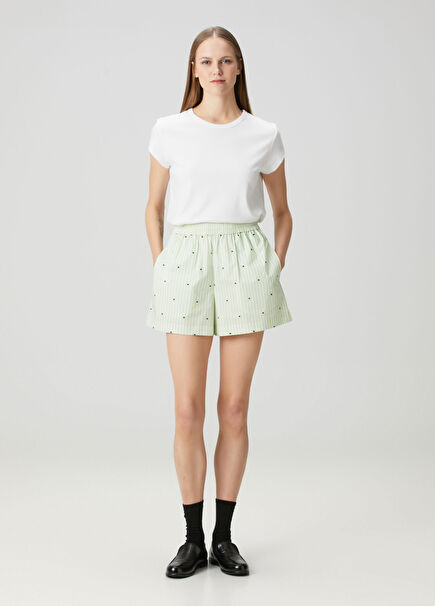 Green Striped Shorts