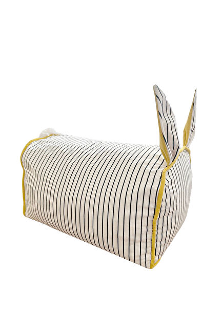 Big Striped Bunny Pillow Beyaz Çocuk Dekoratif Oyun Yastığı