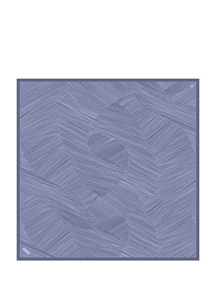 Blue Texture Patterned Twill Silk Women's Scarf