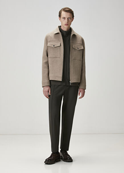 Khaki Waist Corded Trousers