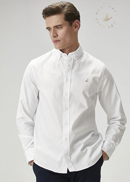 Comfort Fit White Oxford Shirt