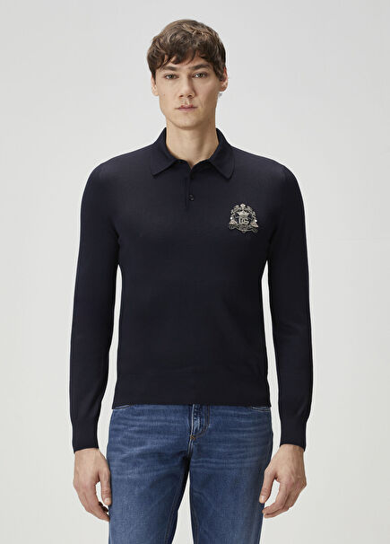 Lacivert Polo Yaka Triko