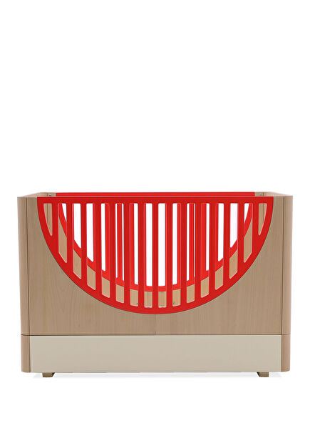 Tuta Baby Junior Collecton Kırmızı Detaylı Doğal Ahşap 0-12 Ay 70-18 kg Beşik