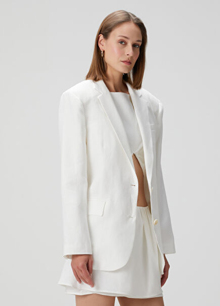 Alvaro White Linen Jacket