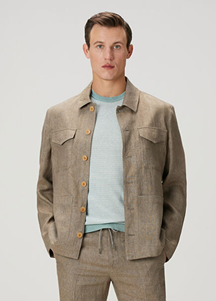 Tan Linen Jacket