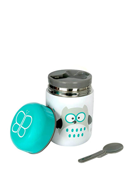 Foöd Mavi Kaşıklı Termal Mama Termosu 