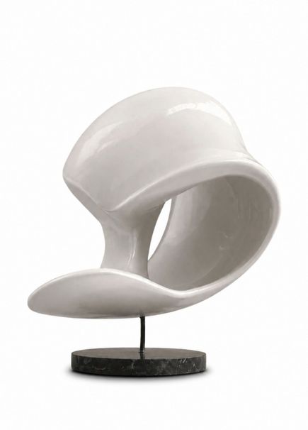 Ivory Continuum Unfolding 03 Krem Fiber Döküm Heykel