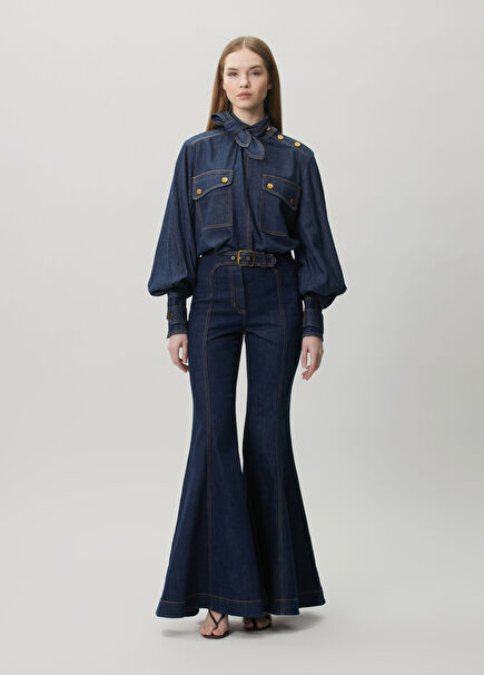 Luna Super Flare Lacivert Jean Pantolon