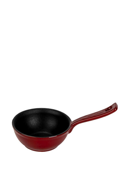 Burgundy Cast Iron Solid Handle Round Soufflé Sauce Bowl 7 cm