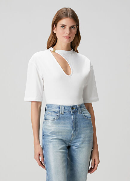 Elio Cut Out White T-Shirt