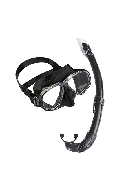 Perla Mare Black Mask and Snorkel Set