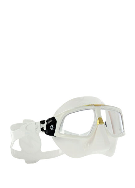 Sphera X Şeffaf Silikon Altın Çerçeve Dalış Maskesi