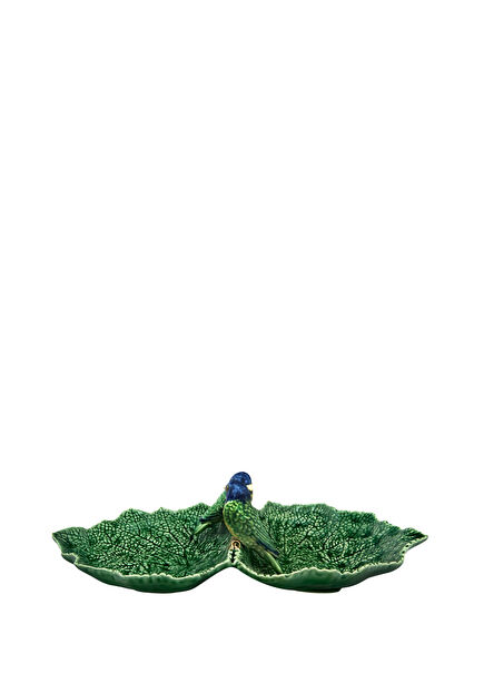 Leaves Green Large Size Ceramic Serving Plate