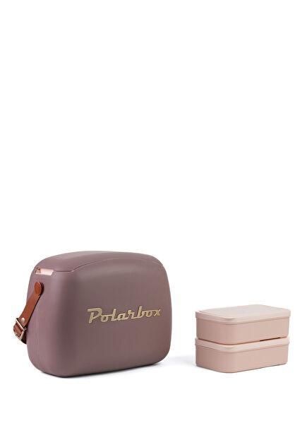 Deri Kayışlı Mauve Gold Soğuk ve Sıcak Tutucu Yemek Çantası 6 Lt