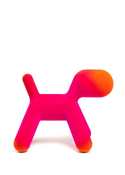 Puppy Small Fuschsia Orange Decorative Dog Sculpture