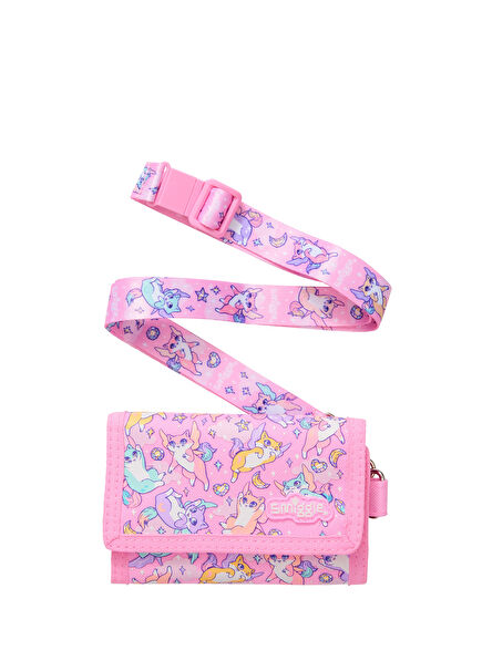 Happy Tales Cat Print Strap Girls' Wallet
